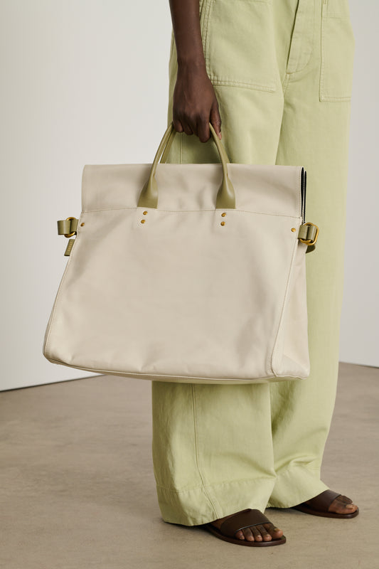 Cabas Britain - Grès/Sauge - Cuir - Femme