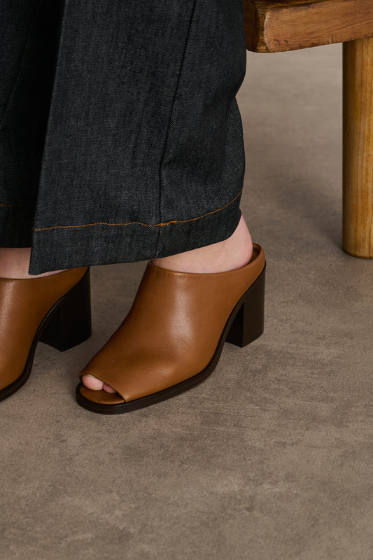 Mules Down - Honey - Cuir - Femme