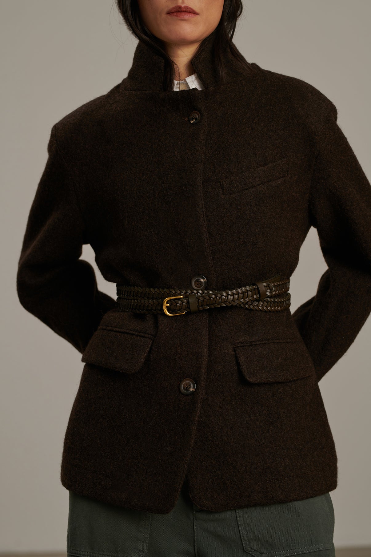 Ceinture Boreale - Brun Gris - Cuir - Femme vue 2