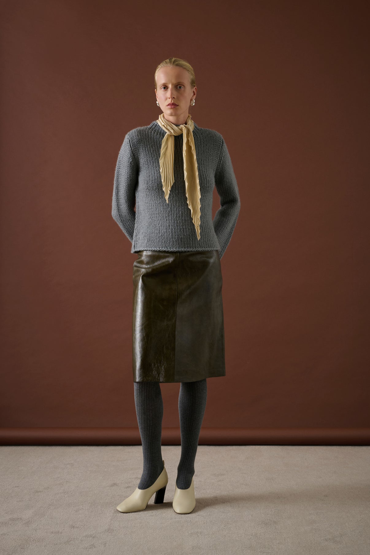 Collants Olsen - Gris Chiné - Coton - Femme vue 1