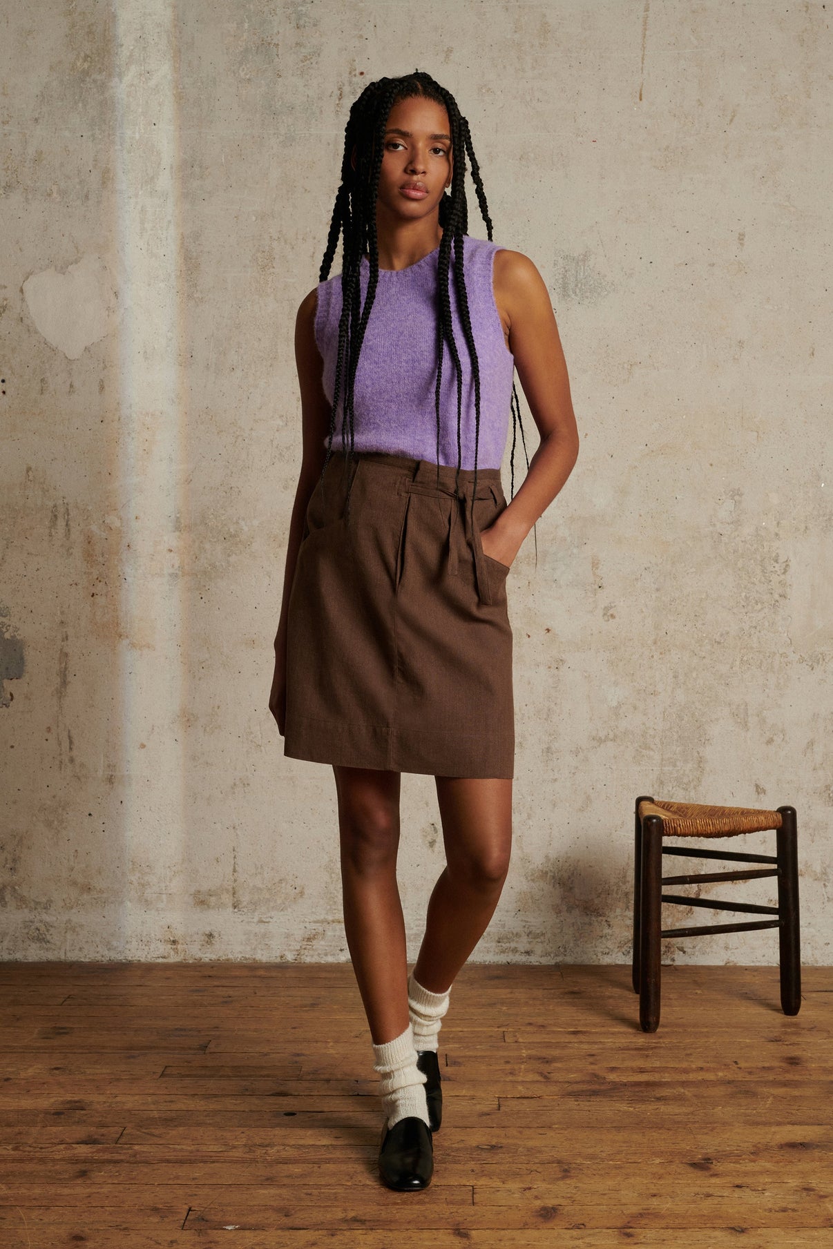 JUPE TARA MARRON vue 1