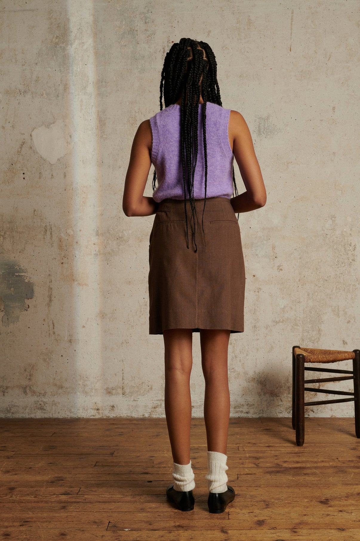 JUPE TARA MARRON vue 2